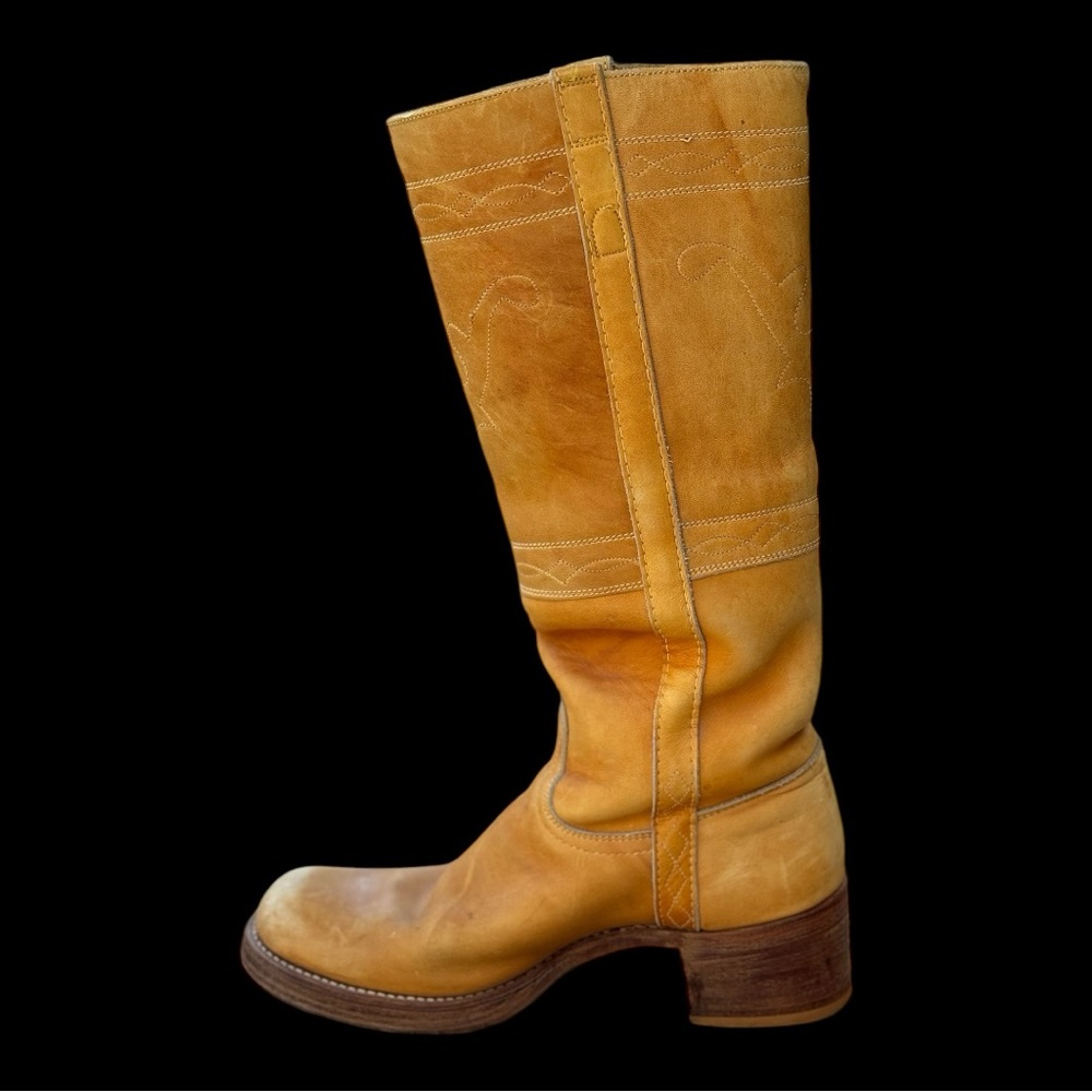 Authentic Vintage 1970’s Frye Black Label Campus Boot with Deer Head Stitching - Picture 5 of 16